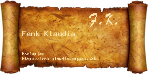 Fenk Klaudia névjegykártya