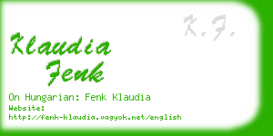 klaudia fenk business card